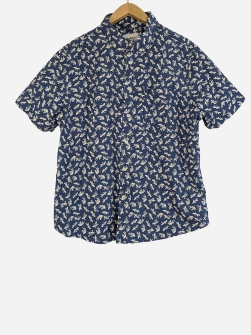 Goodfellow & Co Slim Fit Koi Fish Print Short Sleeve Button-Down Shirt XL